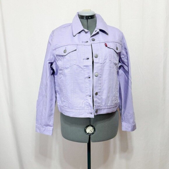 Levi's NWT Sz L Purple Rose Long Sleeve Denim Trucker Jacket - Picture 6 of 11